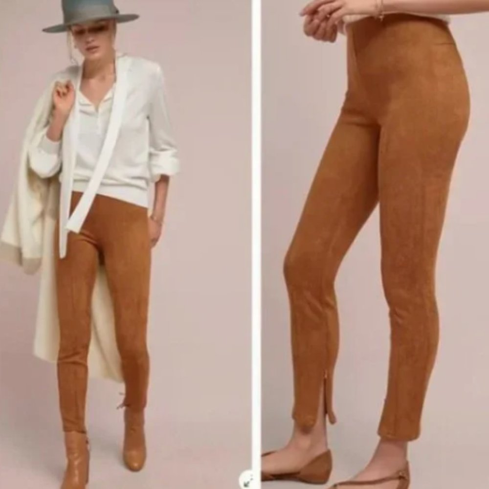 Anthropologie faux suede honey leggings